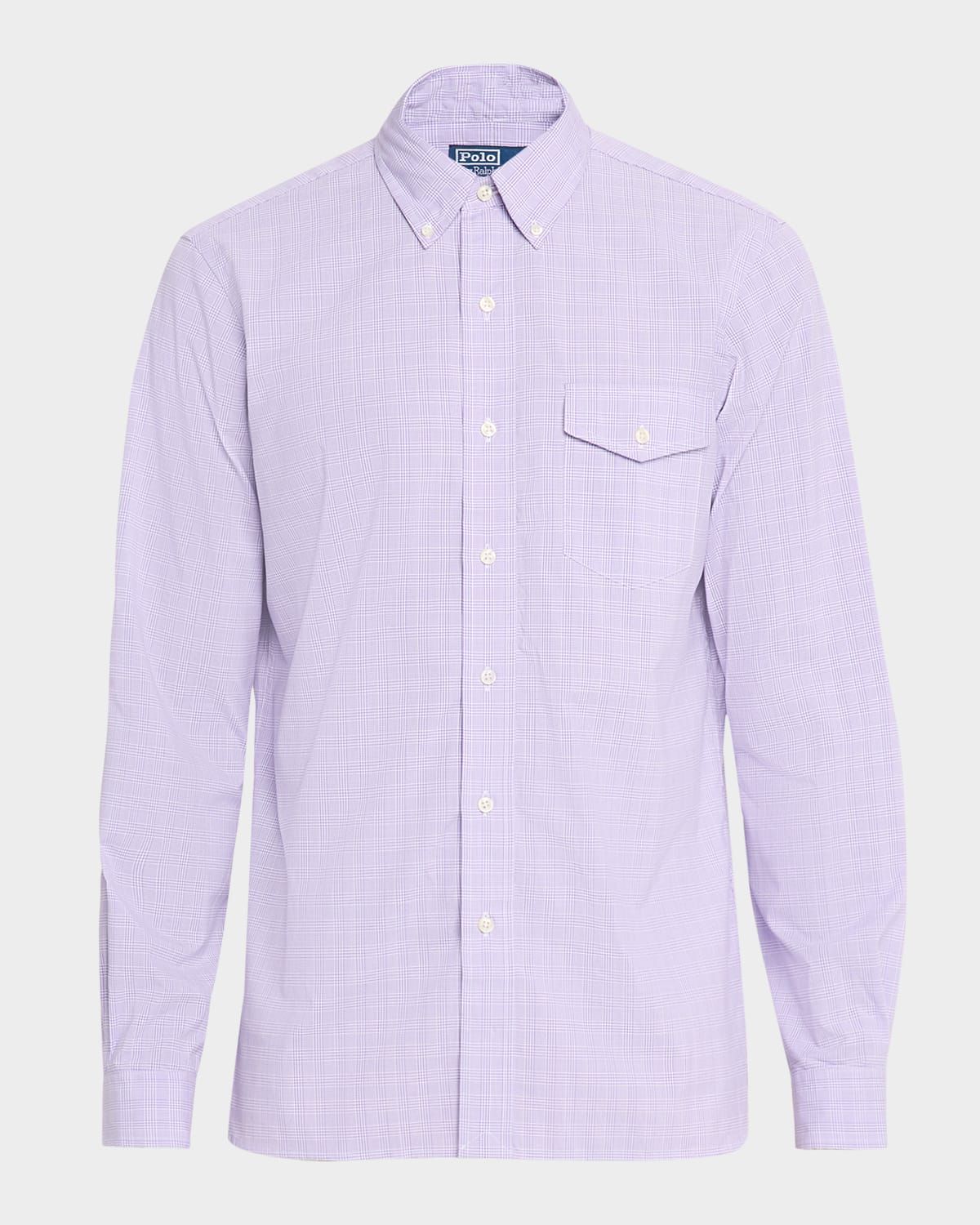 Men & apos;s Glen Plaid Poplin Sport Shirt