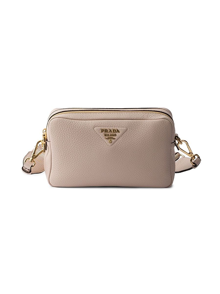 Women's Small Leather Shoulder Bag - Pink Gold