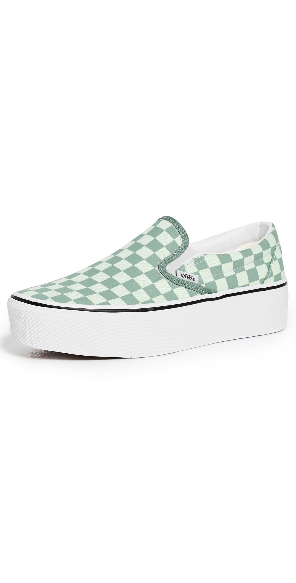 Vans Classic Slip On Stackform Unisex Sneakers Check Dusty Mint/Mint Shadow M 8.5/ W 10