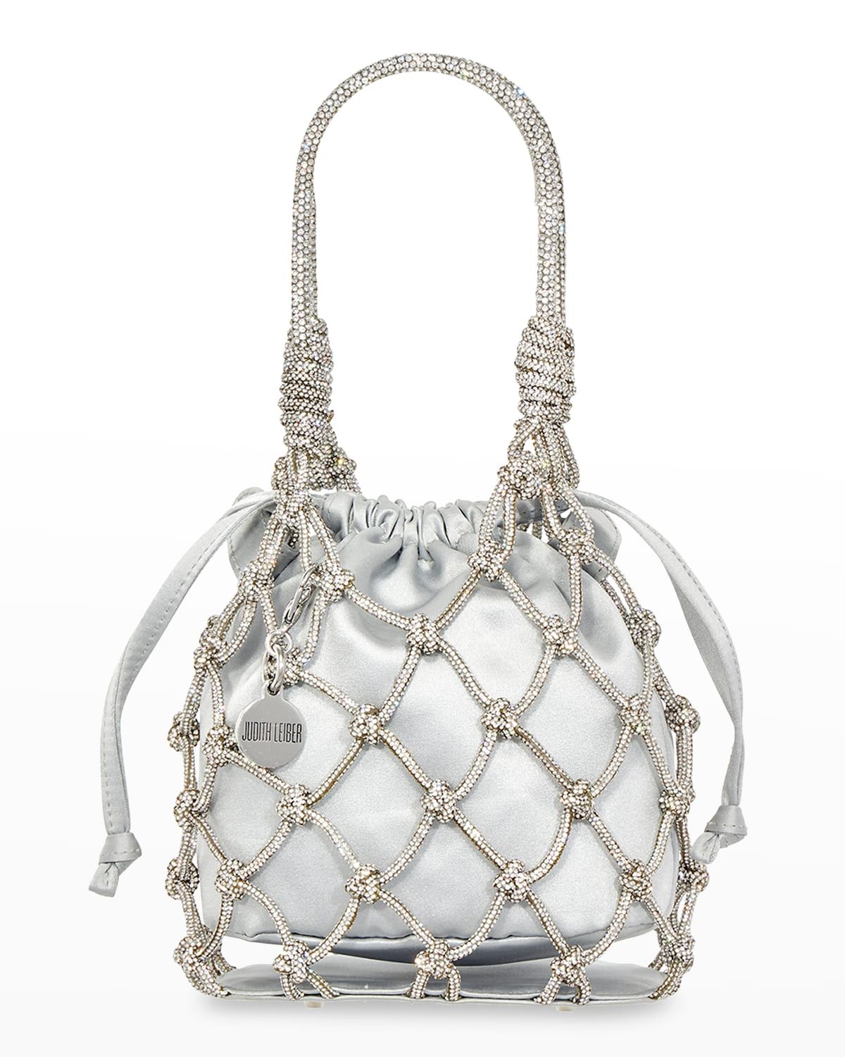 Sparkle Crystal Net Top-Handle Bag