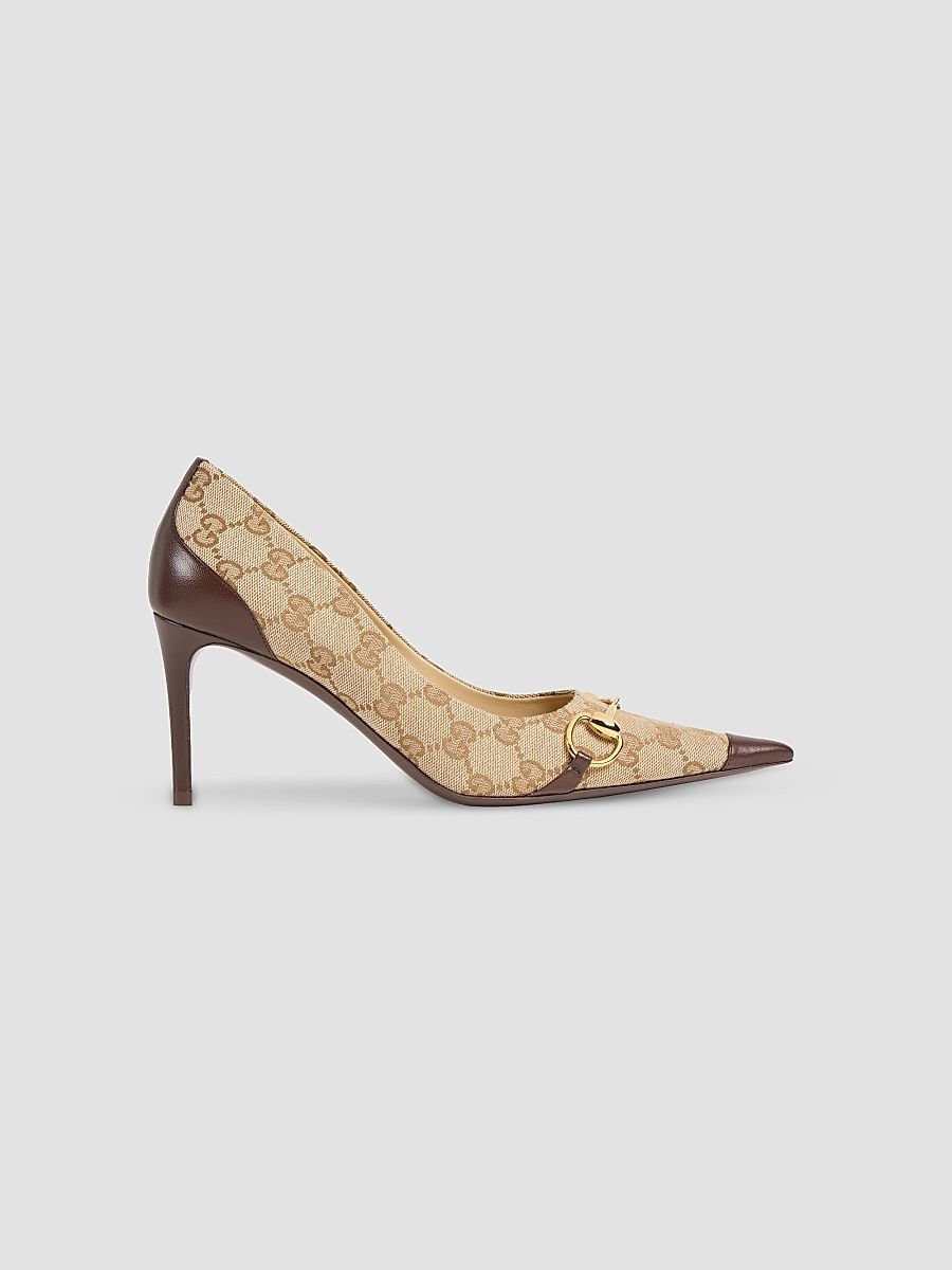 Women's Donna 80MM GG Canvas Pumps - Vintage Sand - Size 5