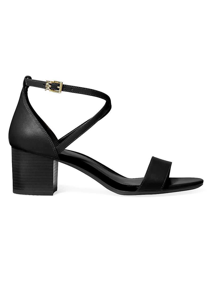 Women's Serena 60MM Leather Criss-Cross Sandals - Black - Size 7.5