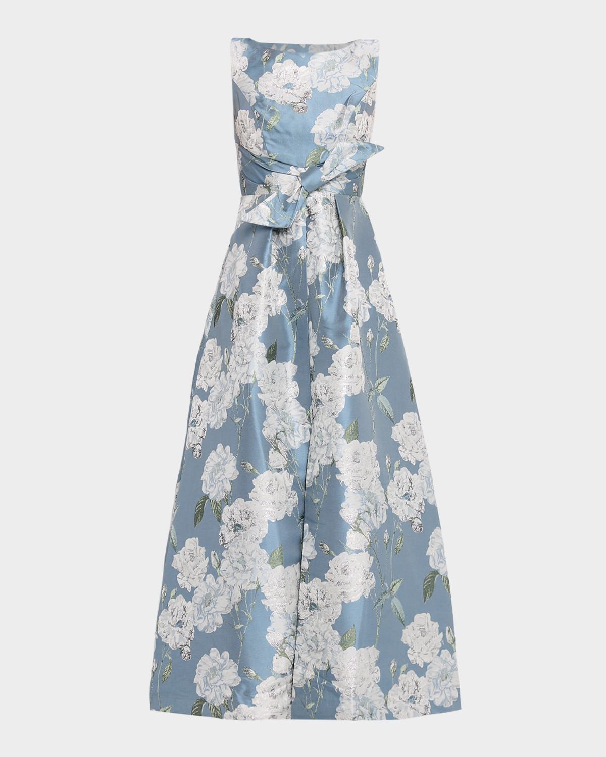 Lilianna Sleeveless Pleated Floral-Print Gown