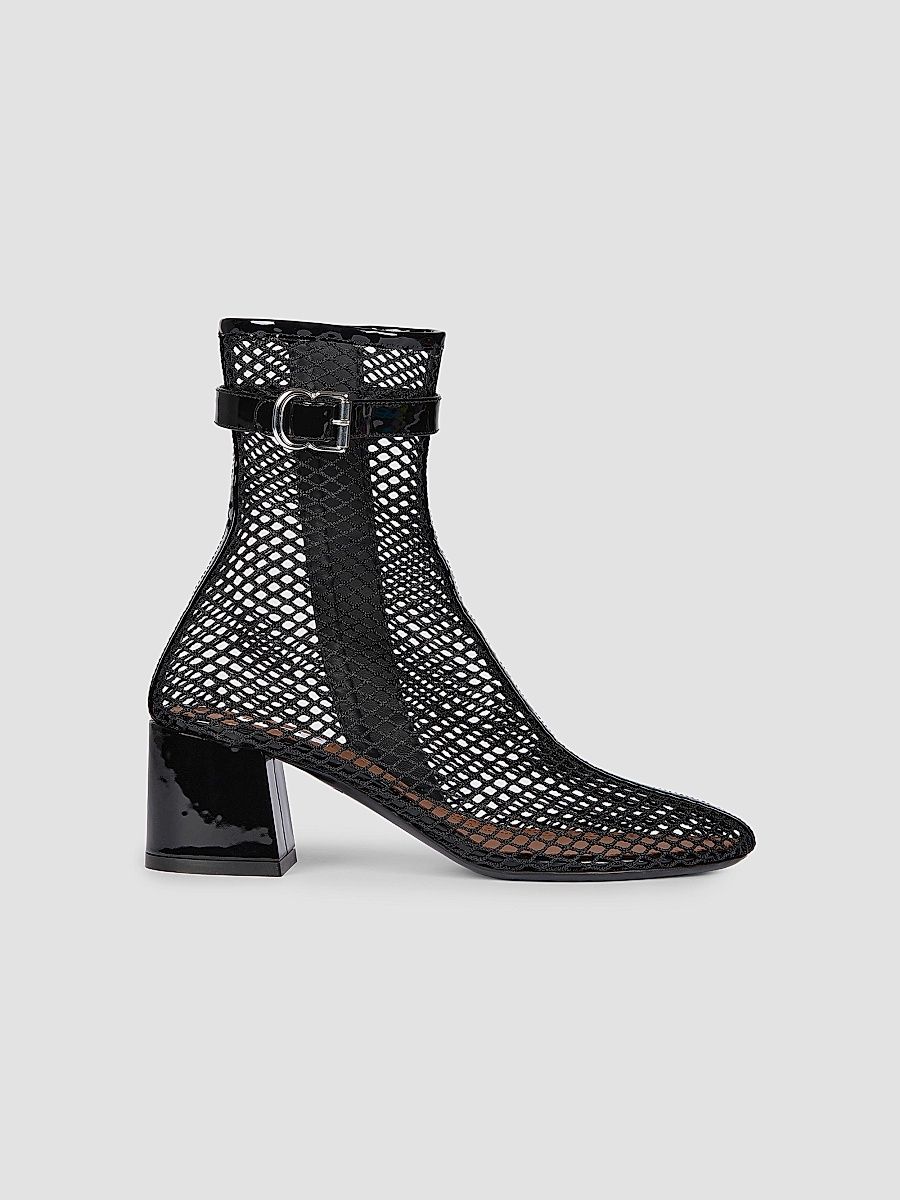 ALAÏA Women's 55MM Fishnet Ankle Booties - Noir - Size 6