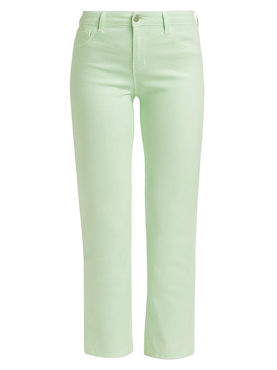 Women's Tati Mid-Rise Stretch Flare Crop Jeans - Pale Jade Coated - Size 24