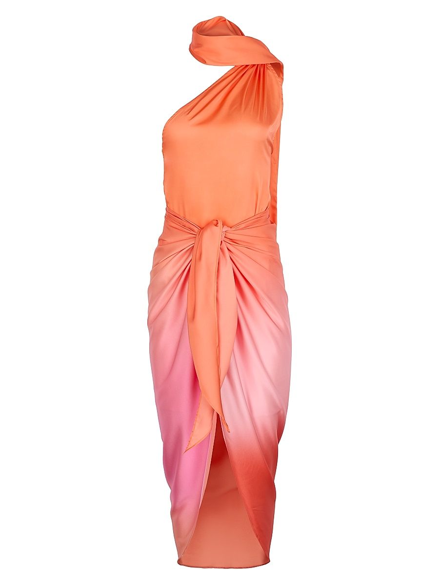 Women's Sarakiniko Lora Ombré One-Shoulder Maxi Dress - Popsicle - Size XL