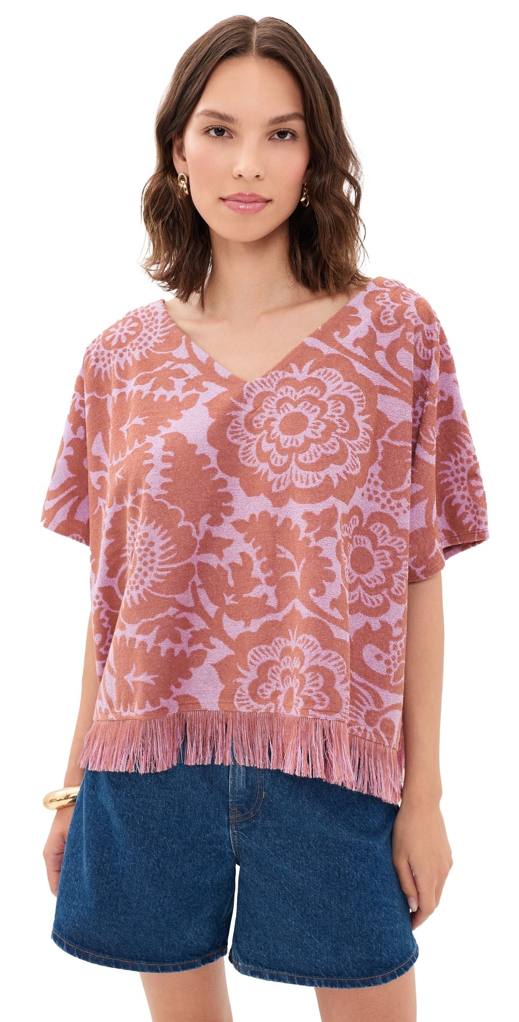 ESSENTIEL ANTWERP Jorlando Towel Jersey V Top Combo2 Violette 2