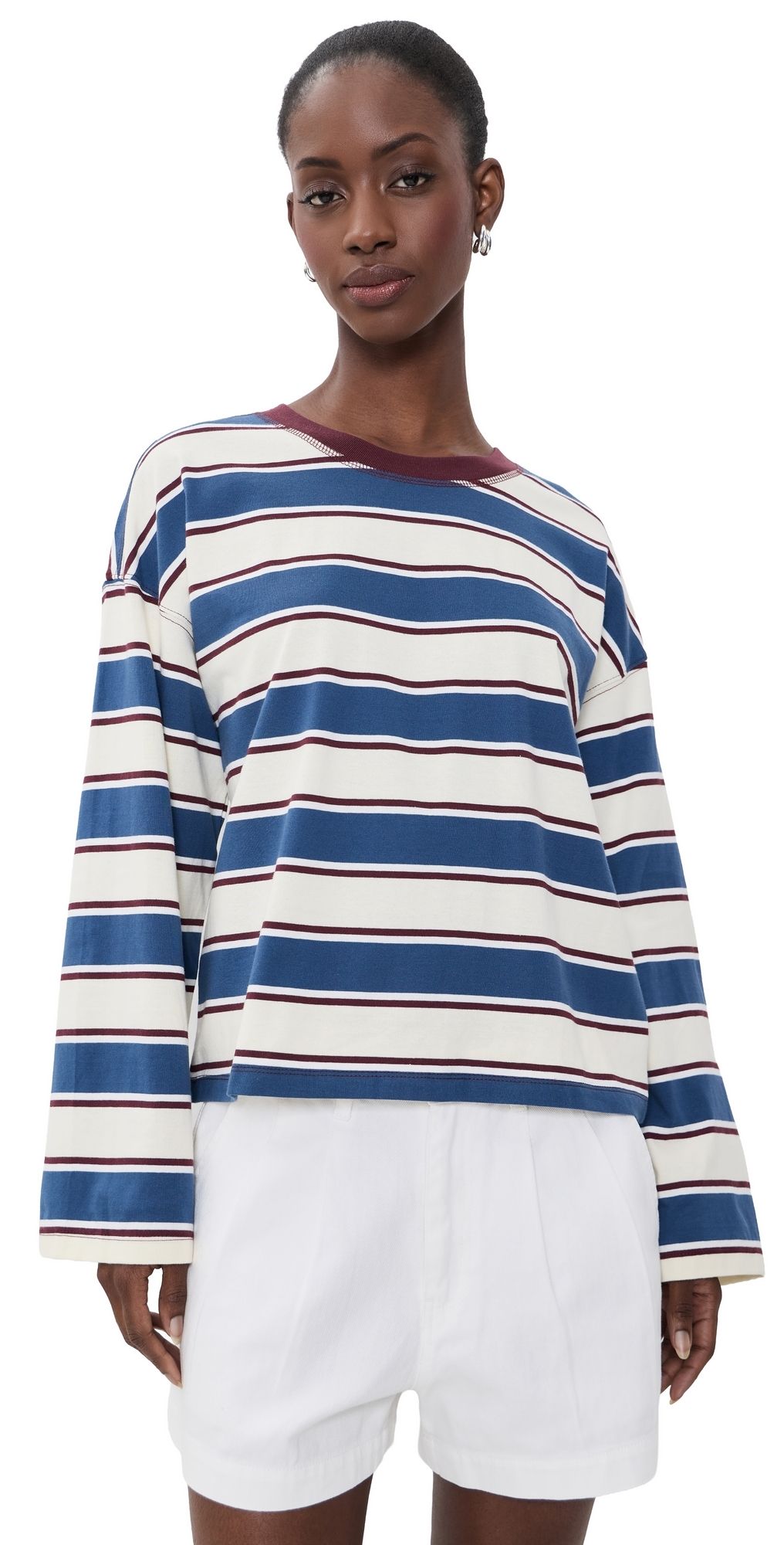 DAZE Salinas Easy Long Sleeve Tee Cove Stripe S