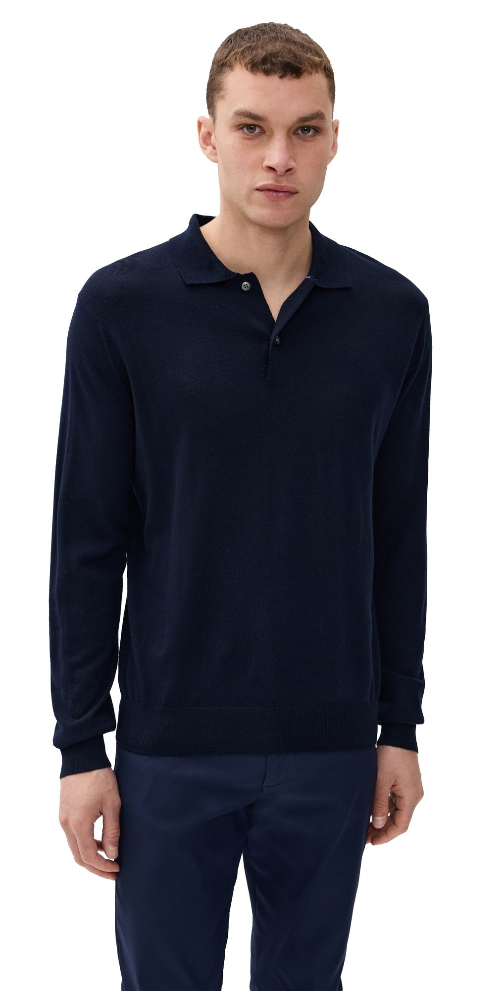Greyson Saratoga Merino Long Sleeve Polo Sweater MALTESE BLUE L