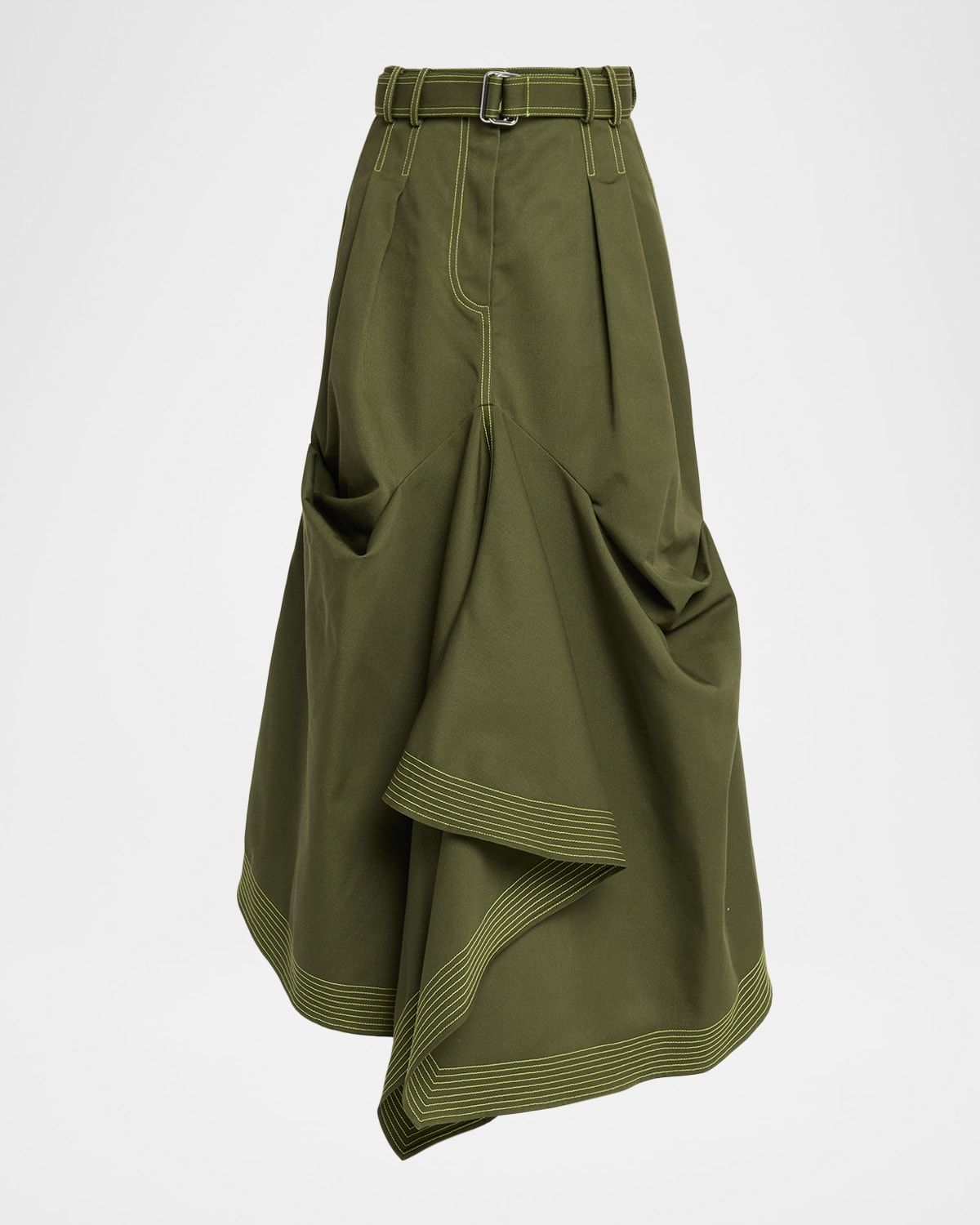 Tucked Trumpet Maxi Skirt With Belt