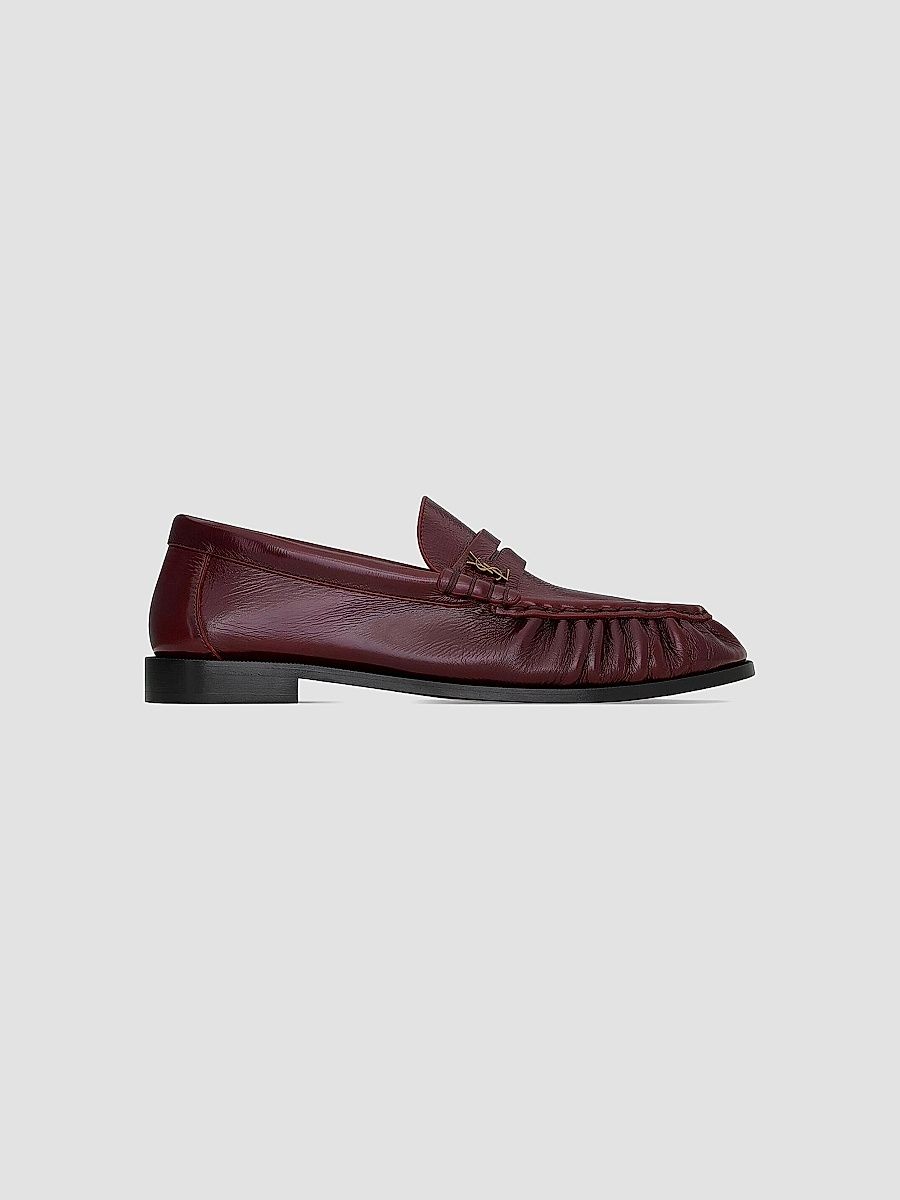Saint Laurent Women's Le Loafers Supple in Smooth Leather - Vintage Bordeaux - Size 10