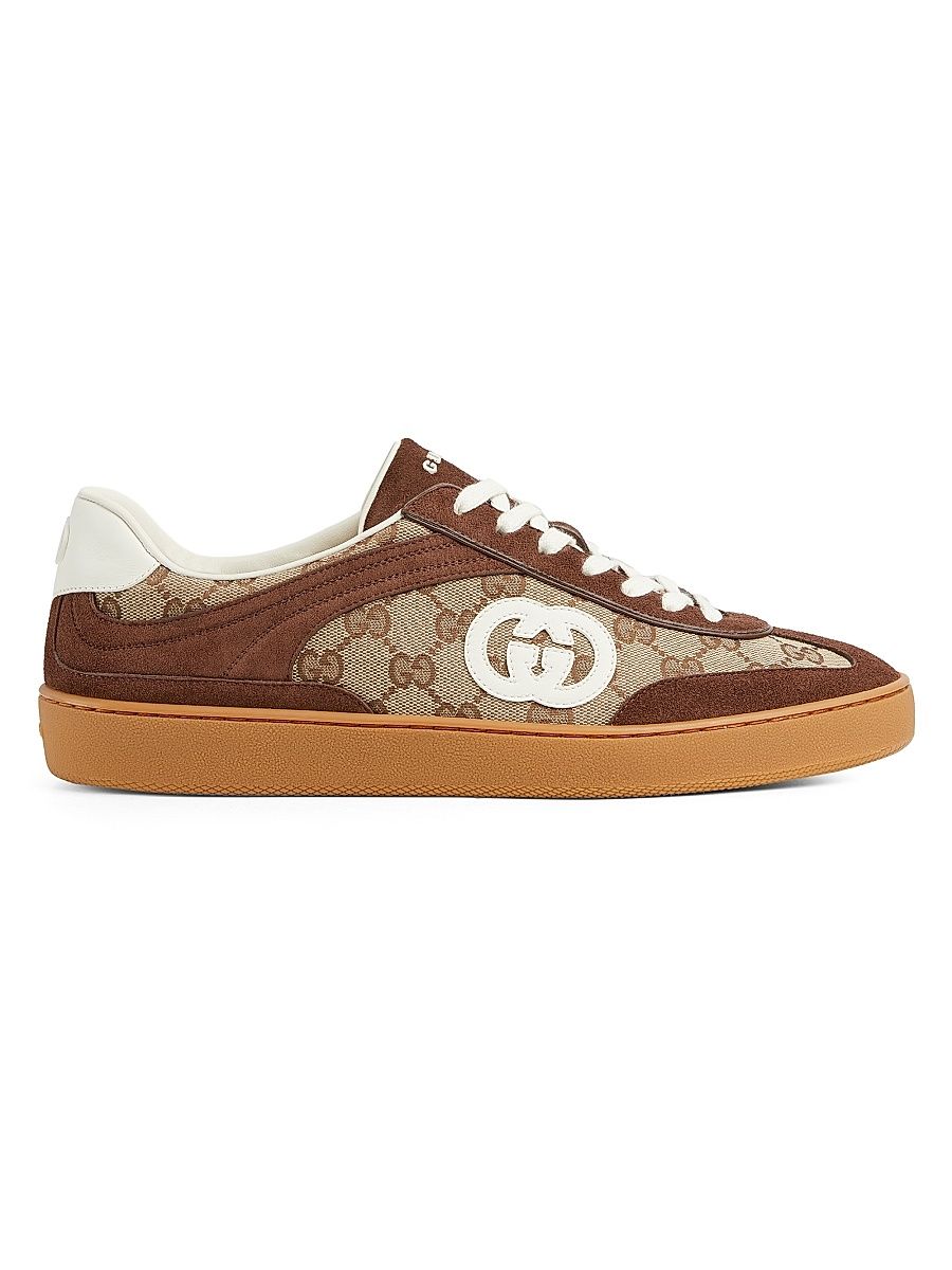 Men's G74 GG Canvas & Suede Sneakers - Mahogany - Size 14