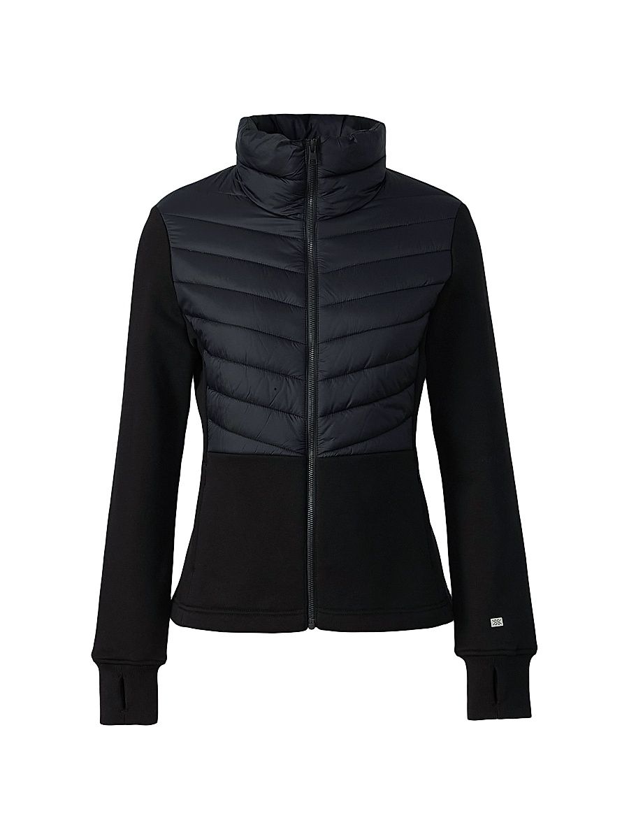 Women's Annick Mixed Media Fleece Jacket - Black - Size Small