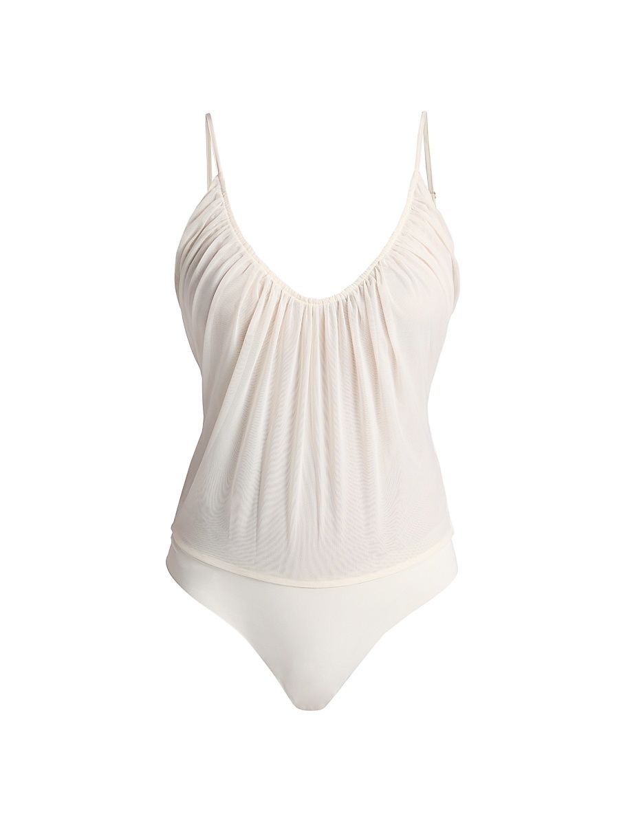 Women's Gelina Rusched Bodysuit - Vintage White - Size XXL