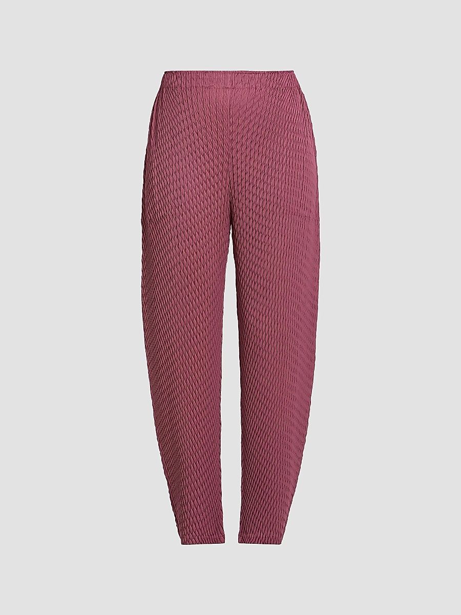 Women's Sleek Pleats Pants - Burgundy - Size Small