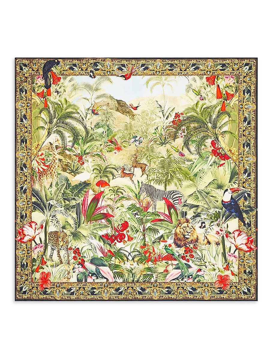 Women's Wanderlust Large Printed Silk Scarf - Wanderlust Empire
