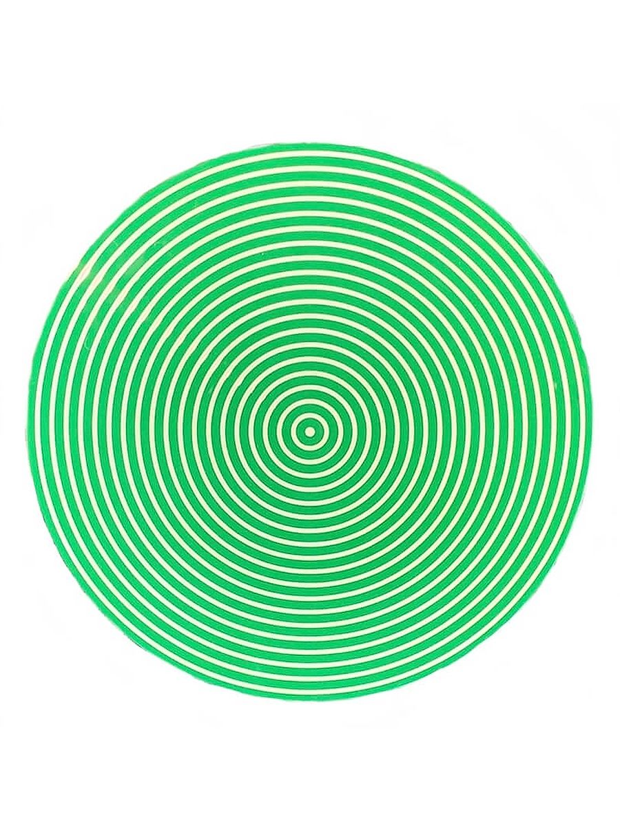 Round Lacquer Stripe Placemats Set of 2 - Green White