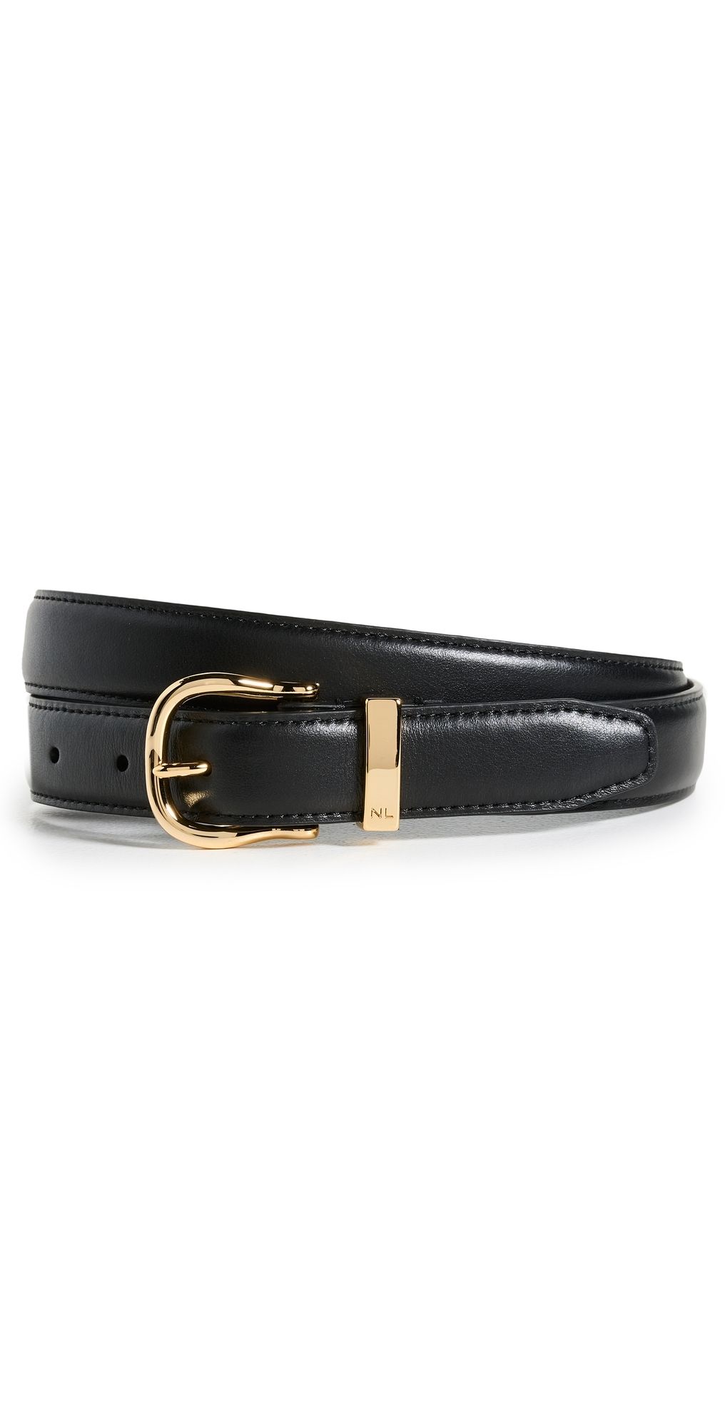 Nili Lotan Louise Belt Black/Shiny Brass 90