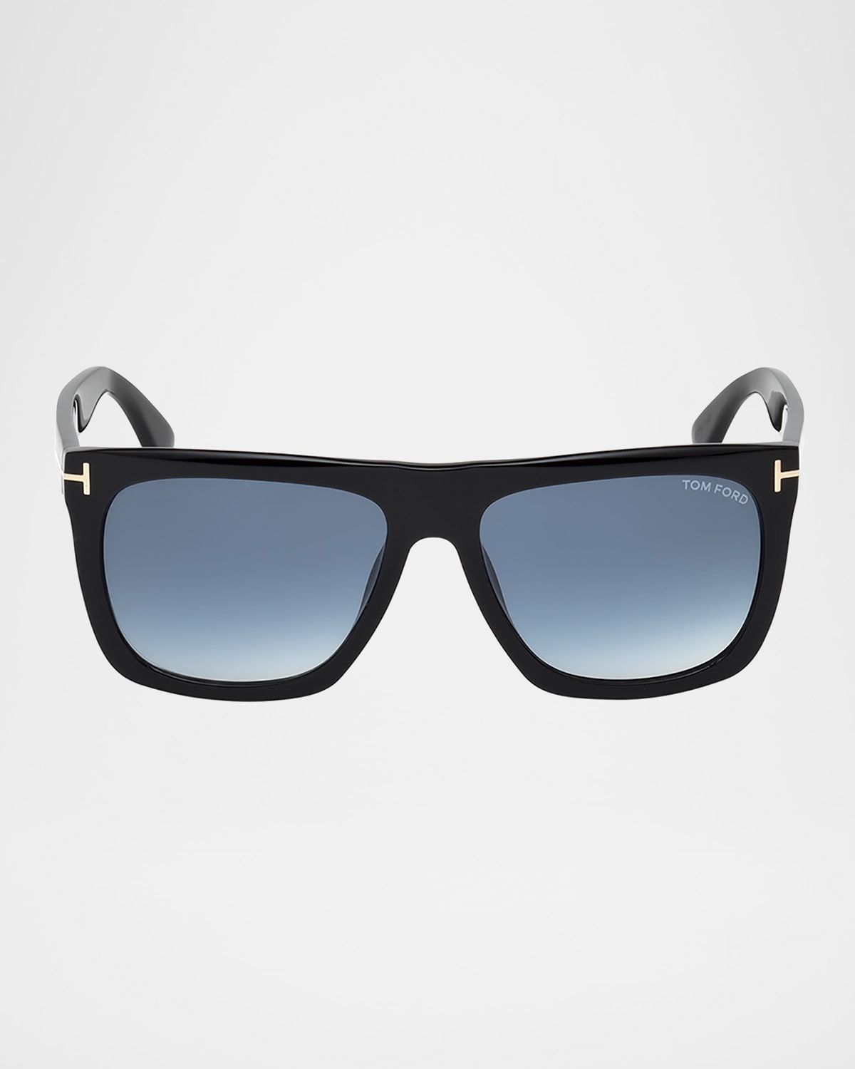 Morgan Thick Square Acetate Sunglasses, Black/Blue