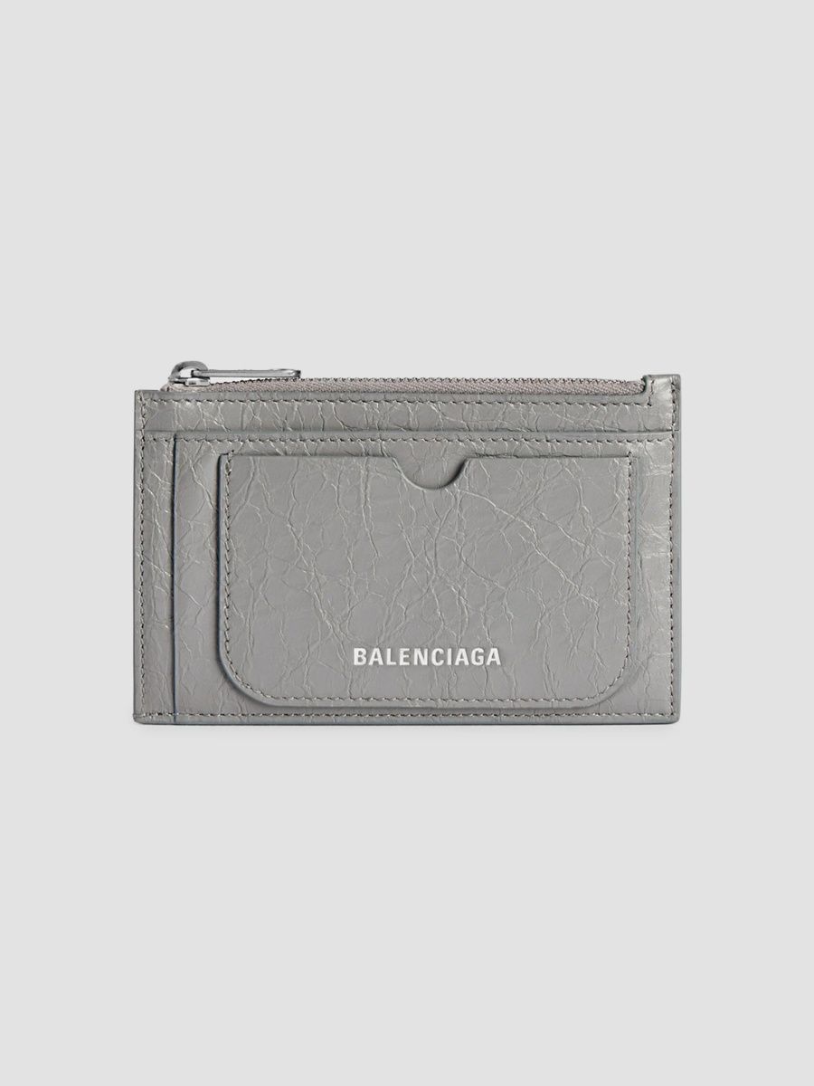 Balenciaga Men's Superbusy Long Coin and Card Holder - Balenciaga Grey