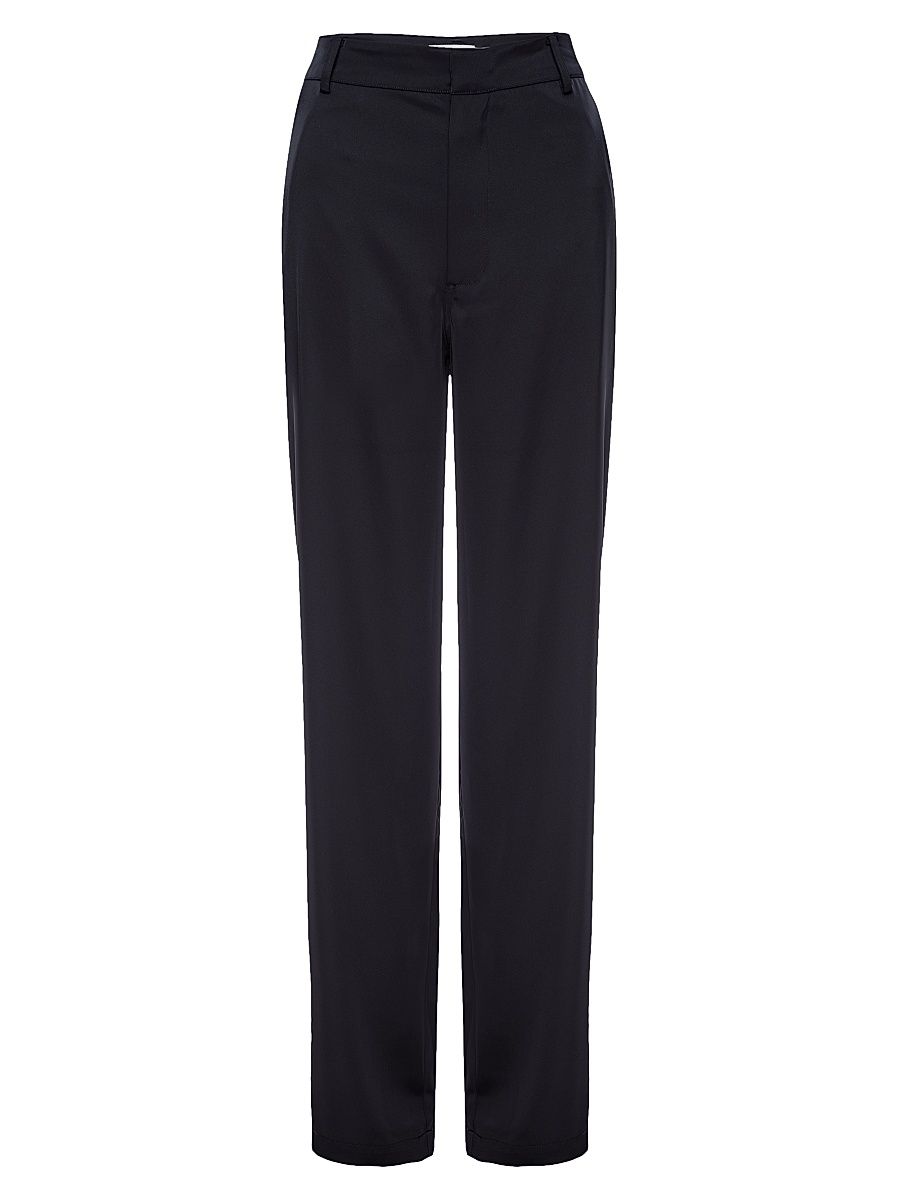 Women's High-Rise Satin Trouser - Black - Size 15