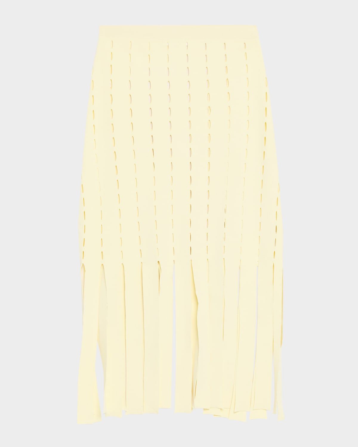 Perry Perforated Knit Fringe Midi Skirt