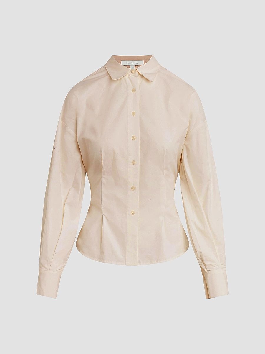 Favorite Daughter Women's Back Story Cotton Tailored Shirt - White - Size XS