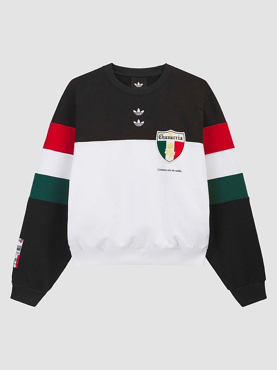 Men's adidas x Willy Chavarria Crewneck Sweatshirt - Black White - Size Medium