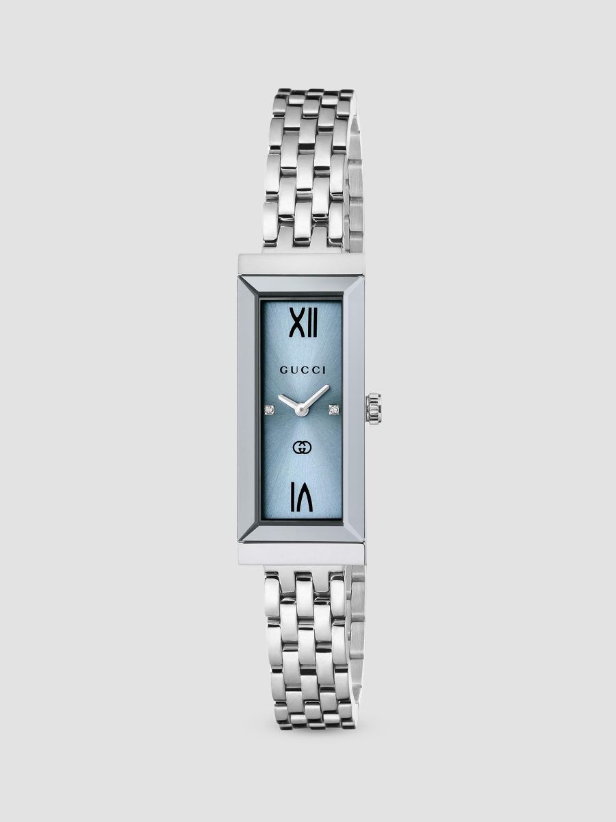 Gucci Women's G-Frame Stainless Steel & 0.005 TCW Diamond Bracelet Watch/14MM x 34MM - Blue Steel