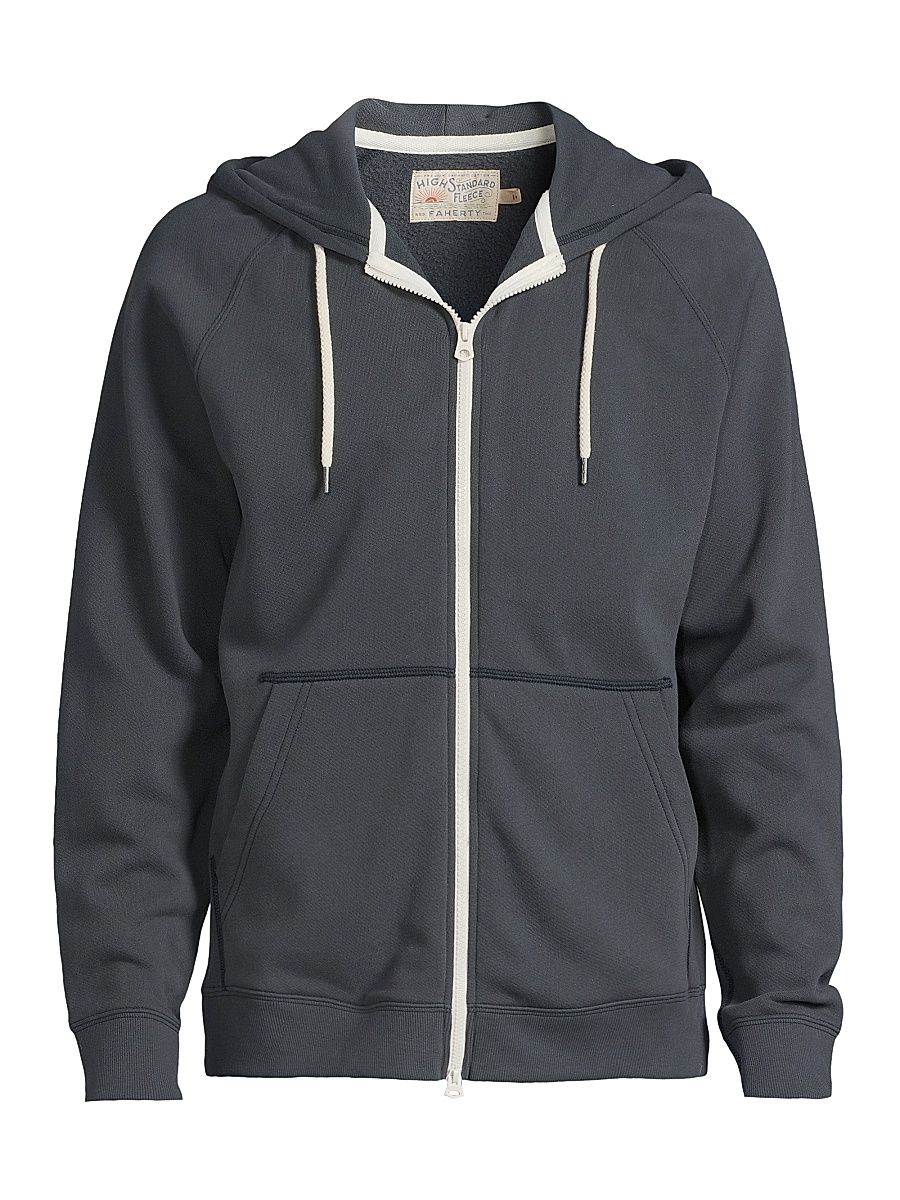 Men's High Standard Cotton Fleece Zip-Up Hoodie - Blue Nights - Size Large