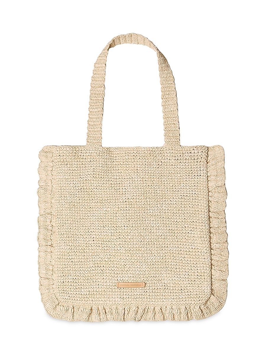 Women's Justine Crochet Ruffle Tote - Natural