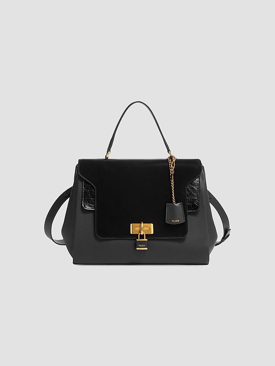 TUMI Men's Arona Textured Satchel - Black
