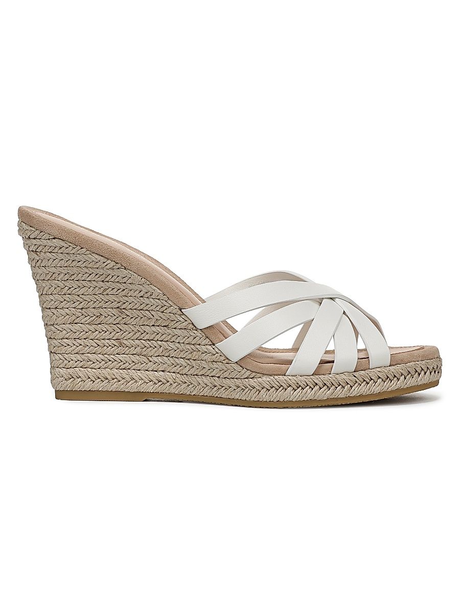 Women's Phylina 90MM Leather Espadrille Wedge Mules - Coconut - Size 9