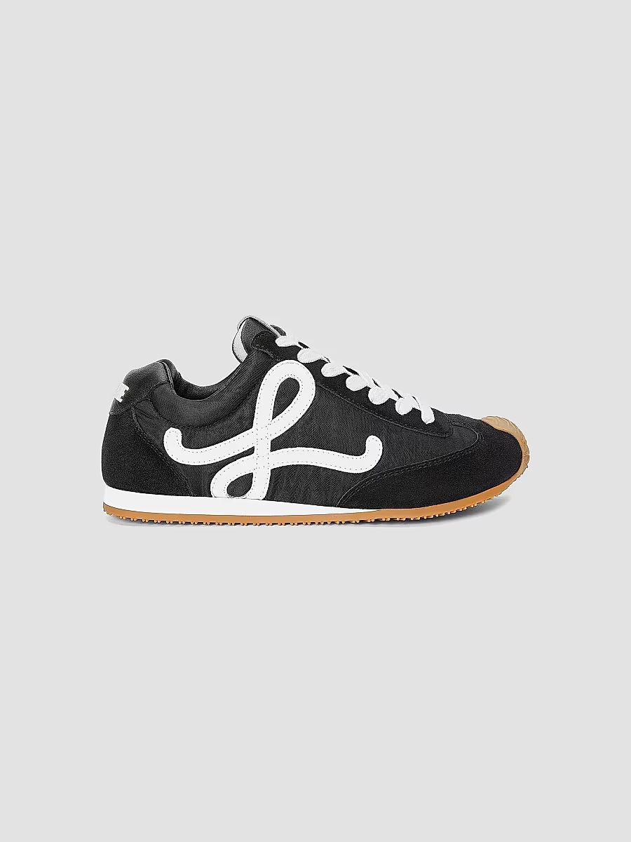 LOEWE Women's Ballet Runner 2.0 Suede Sneakers - Black White - Size 7