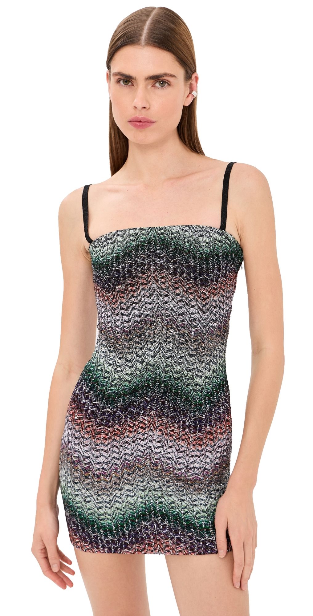 Missoni Sleeveless Mini Dress Multi Black Orange Violet 36