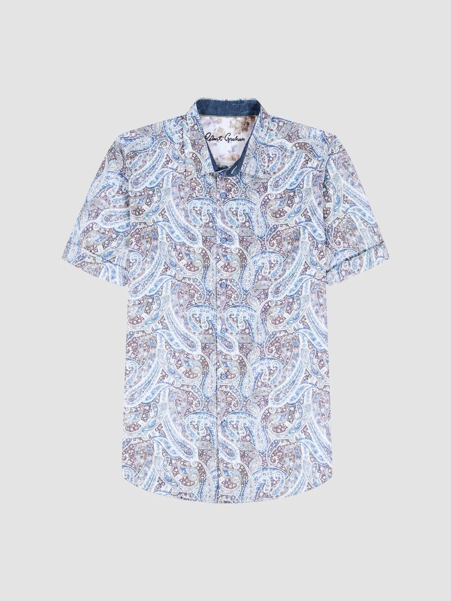 Robert Graham Men's Melrose Paisley Short-Sleeve Shirt - Multi - Size XXL
