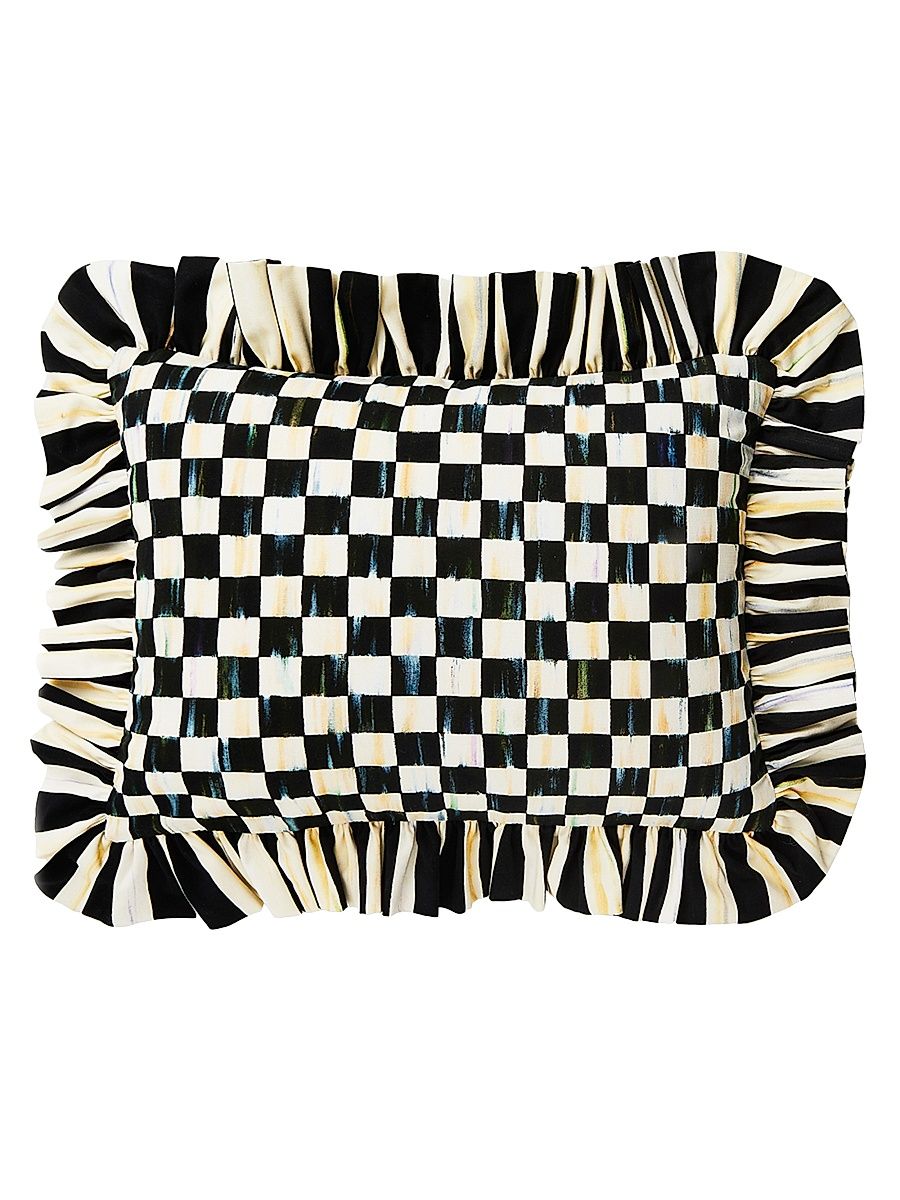 Courtly Check Ruffle Lumbar Pillow