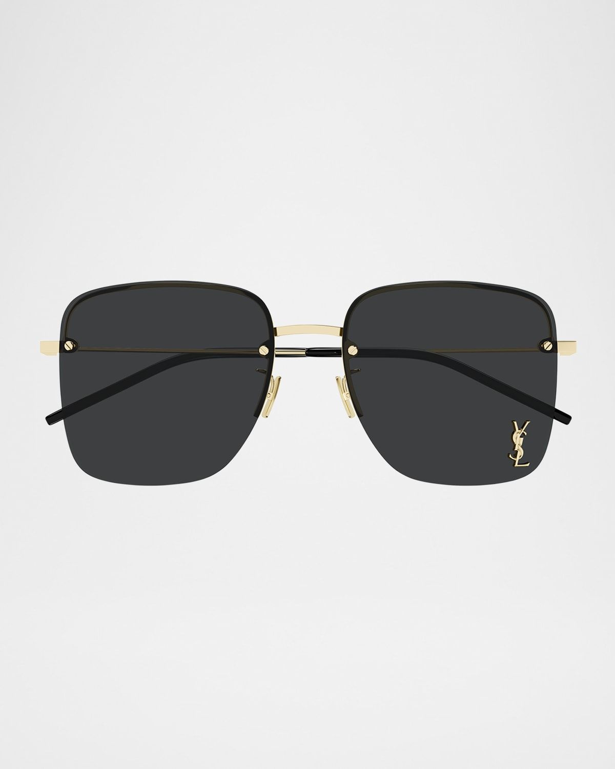 YSL Rimless Square Metal Sunglasses