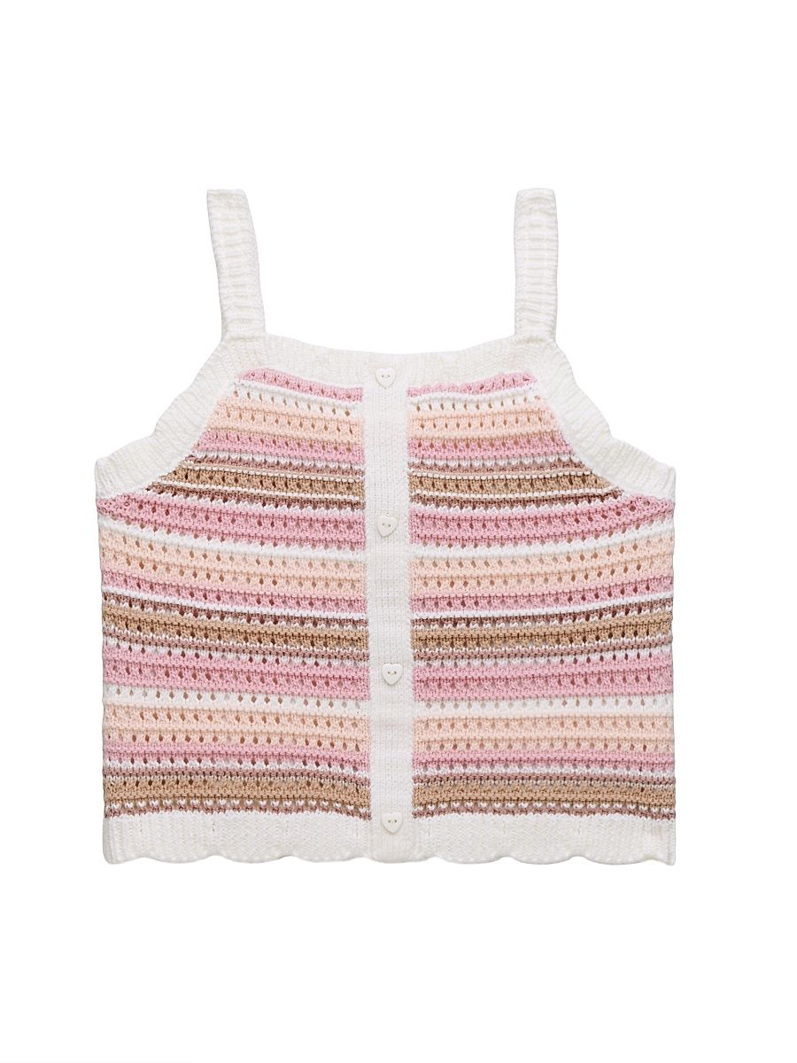 Little Girl's Striped Tank & Shorts Set - White Combo - Size 6