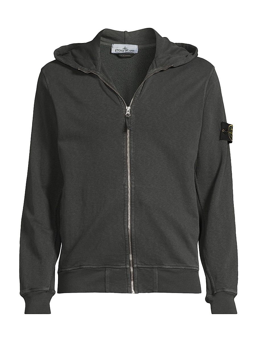 Men's Cotton Fleece Full-Zip Hoodie - Charcoal - Size Small