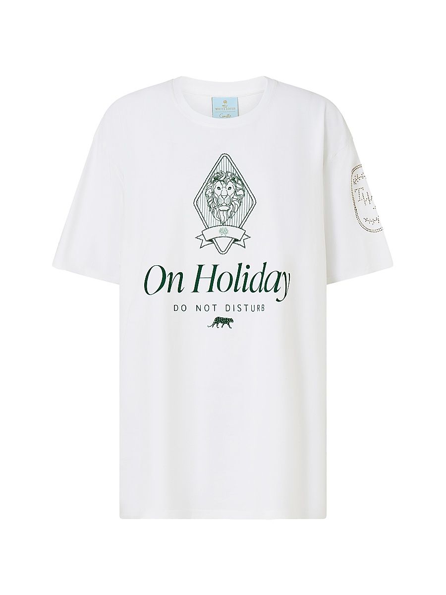 Women's Camilla x White Lotus Oversized Band T-Shirt - Venus On A Vespa - Size XS