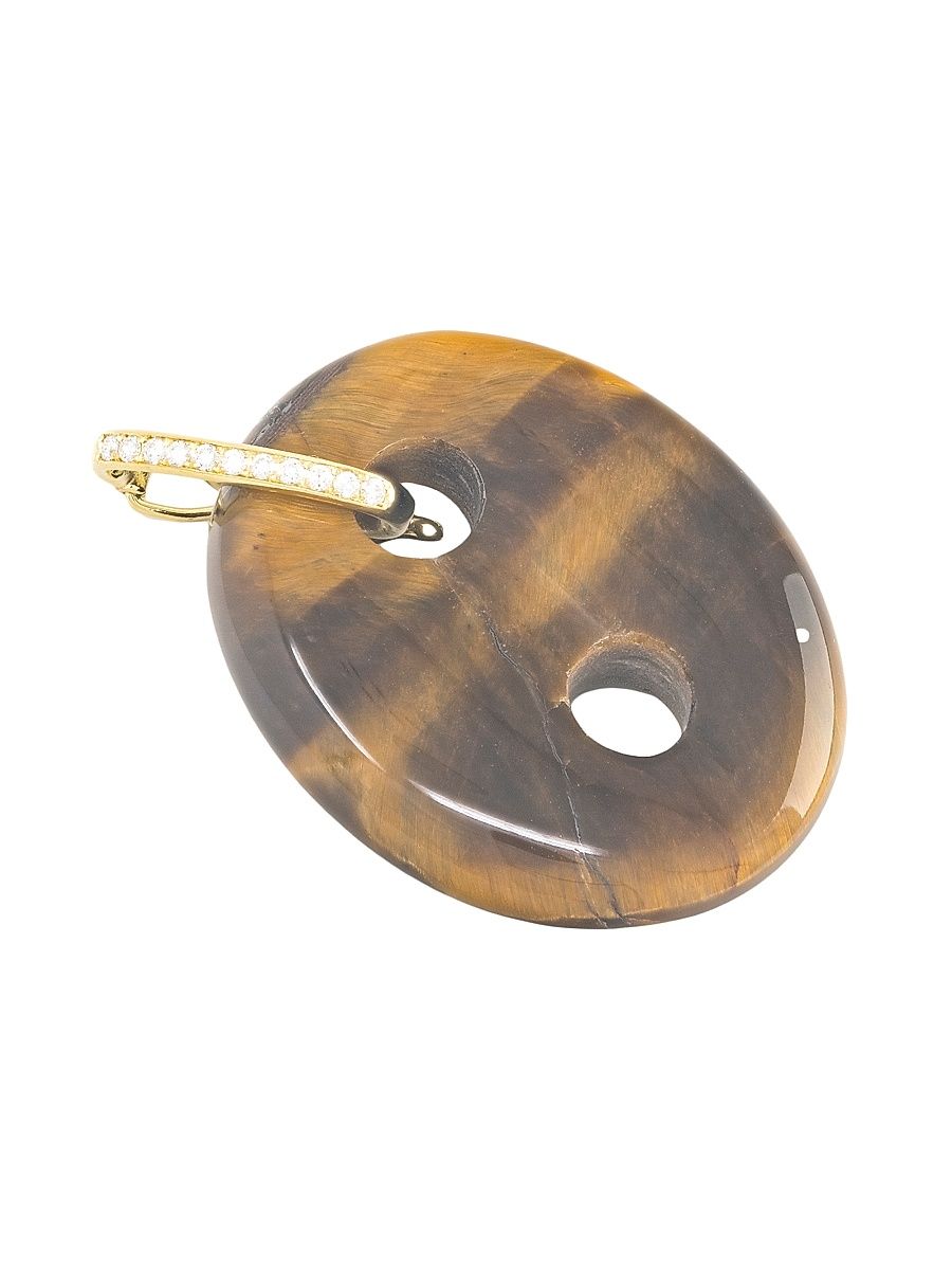 Women's Mariner 18K Yellow Gold, Tiger's Eye & 0.11 TCW Diamond Charm - Gold