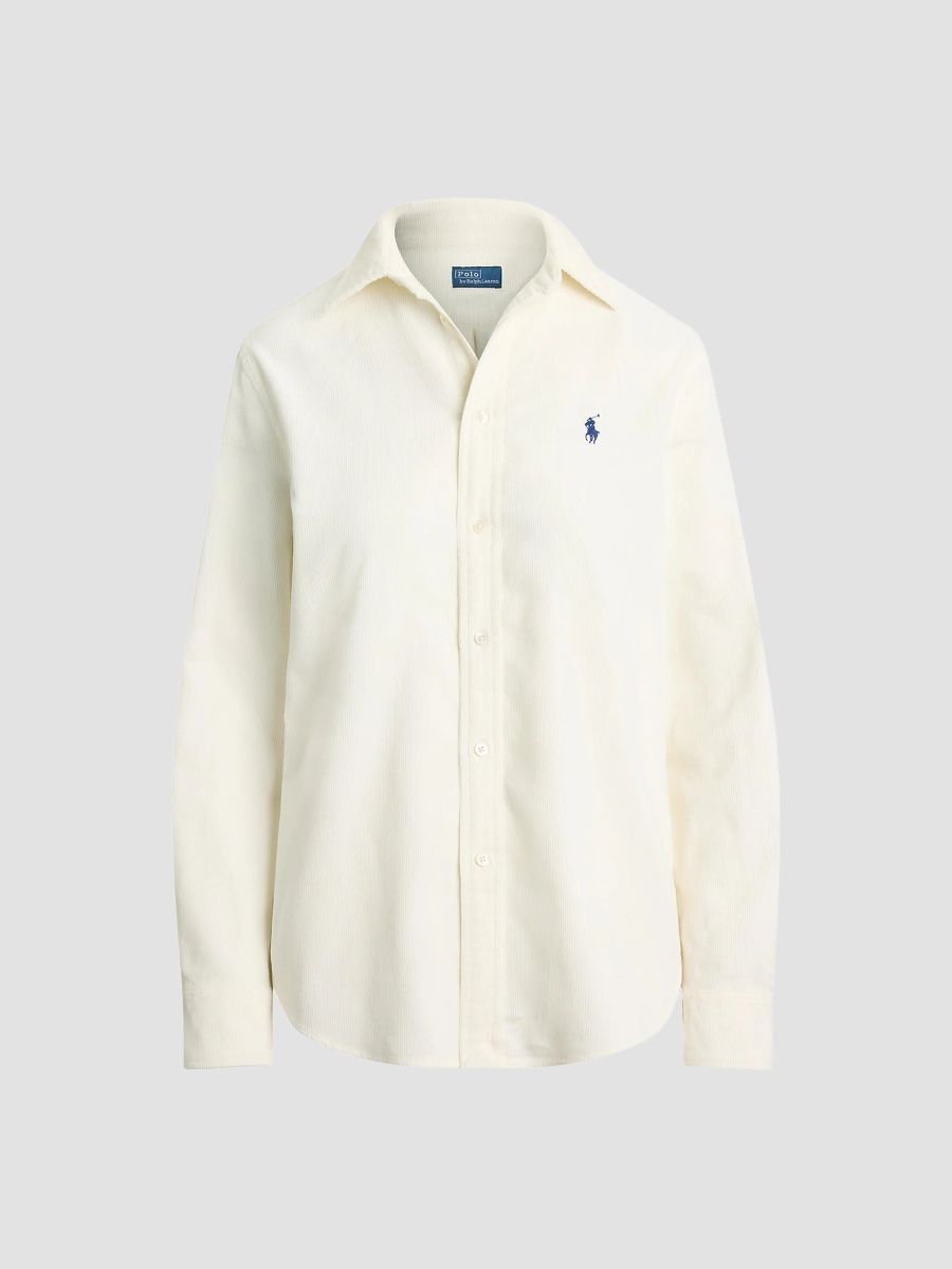 Polo Ralph Lauren Women's Cotton Corduroy Button-Front Shirt - White - Size XS