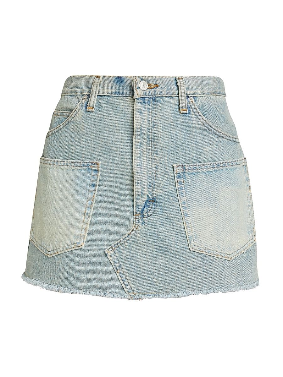 Women's Alba Patch-Pocket Denim Miniskirt - Blue - Size 2