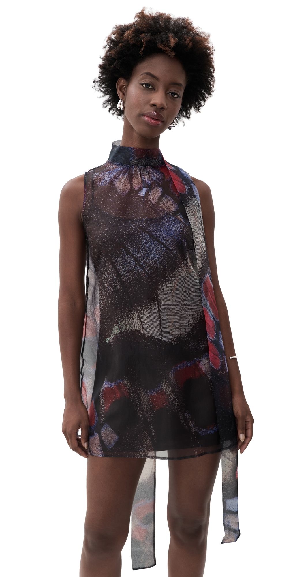 STAUD Albee Butterfly Mini Dress Butterfly Fuchsia M