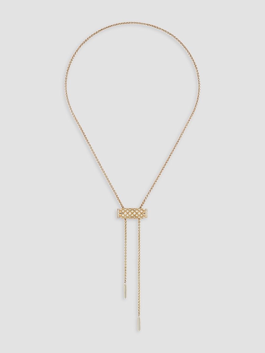 Women's Latch 18K Rose Gold Full Pave Pendant Necklace - Rose Gold