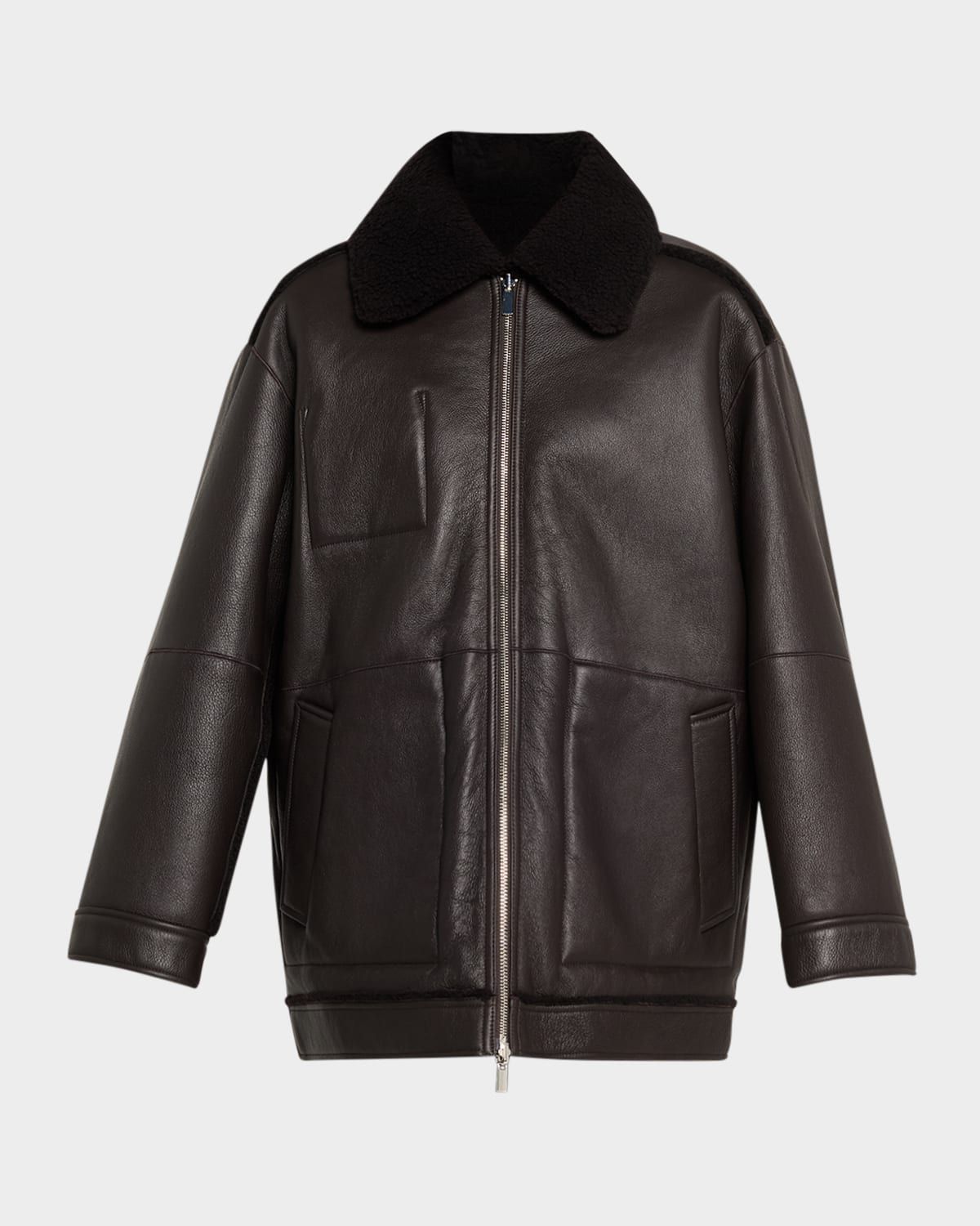 Reversible Shearling Cocoon Coat