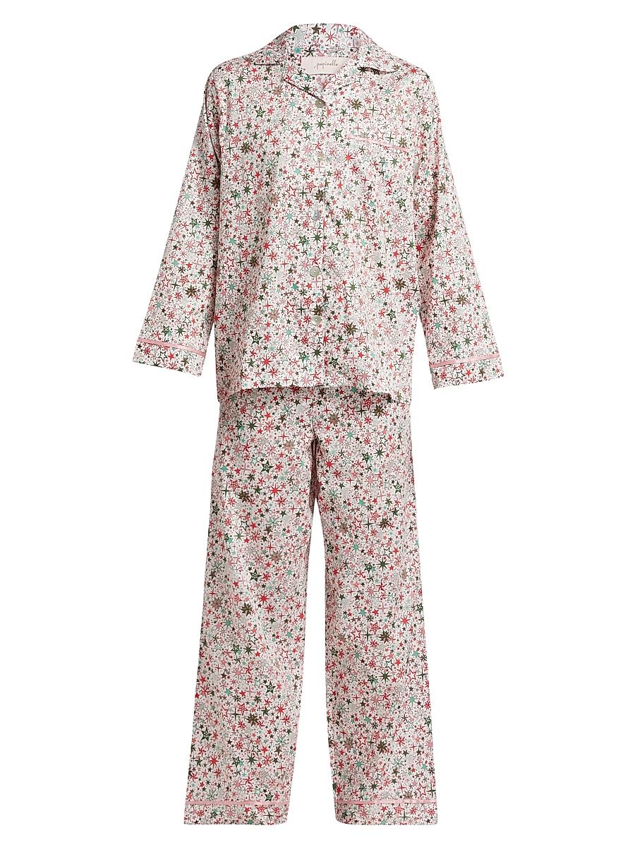 Women's Christmas Stars Full Length Pajamas - Berry Pink - Size Medium