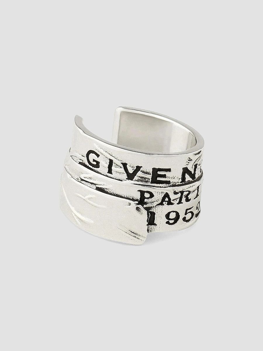 Givenchy Men's Tape Earcuff in Metal and Enamel - Antic Silvery