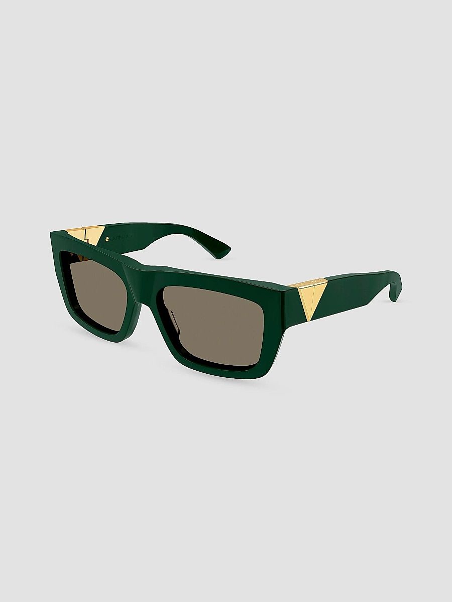 Bottega Veneta Men's New Triangle Acetate 57MM Square Sunglasses - Green